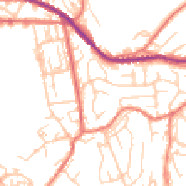 Daytime road noise heatmap for OL4 4SB