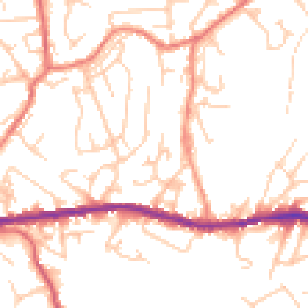 Daytime road noise heatmap for OL4 4SJ