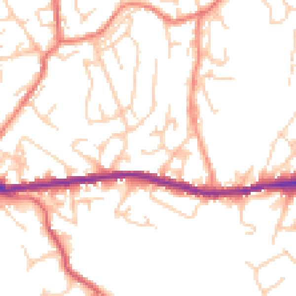 Daytime road noise heatmap for OL4 4SL