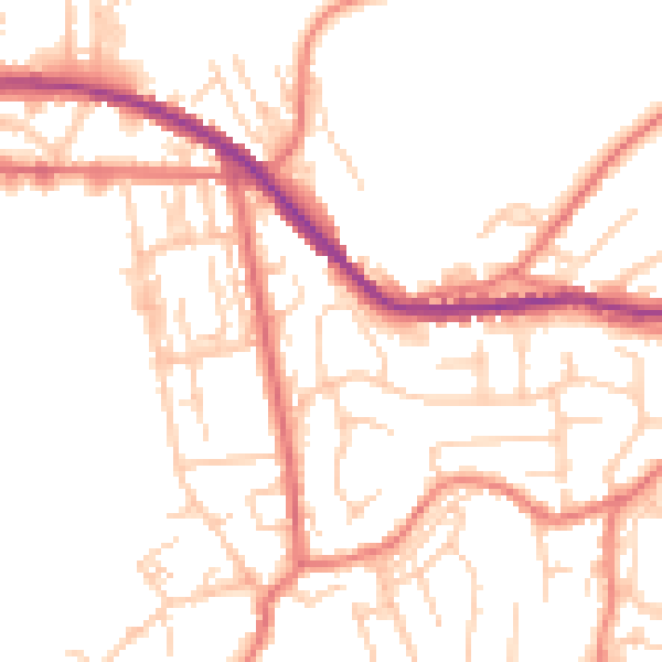 Daytime road noise heatmap for OL4 4SN