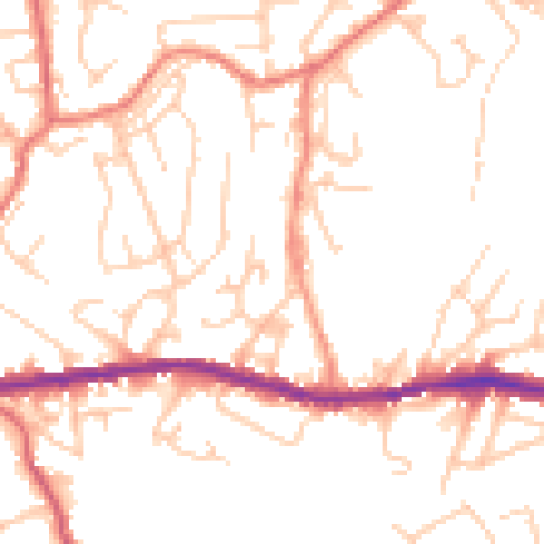 Daytime road noise heatmap for OL4 4SQ
