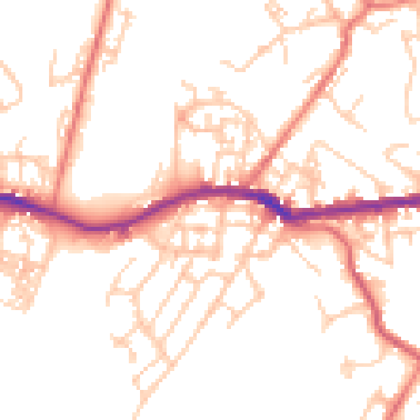 Daytime road noise heatmap for OL4 5AF