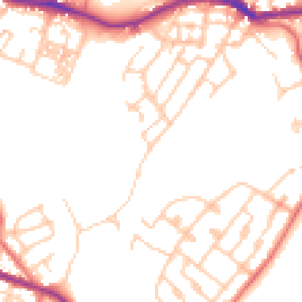 Daytime road noise heatmap for OL4 5BP