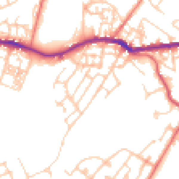 Daytime road noise heatmap for OL4 5BQ
