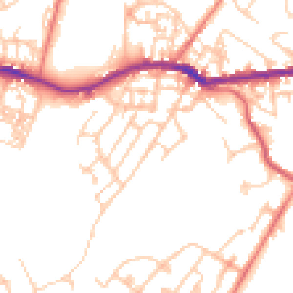 Daytime road noise heatmap for OL4 5BX