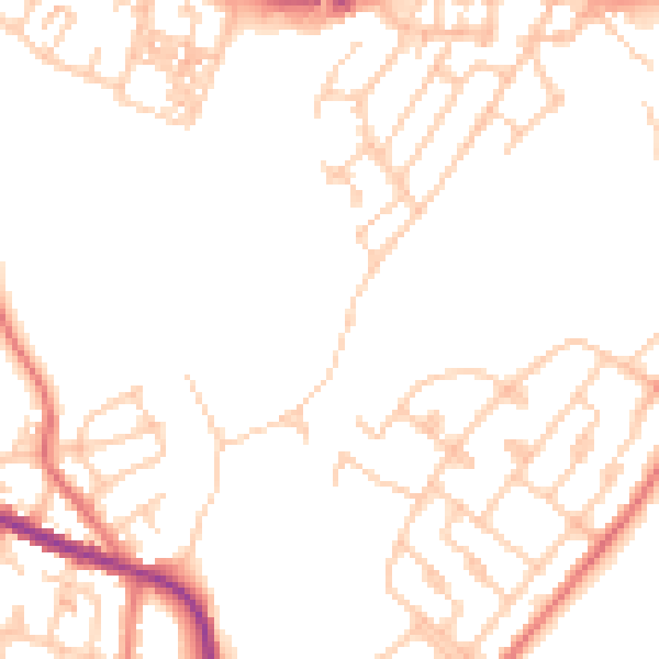 Daytime road noise heatmap for OL4 5DD
