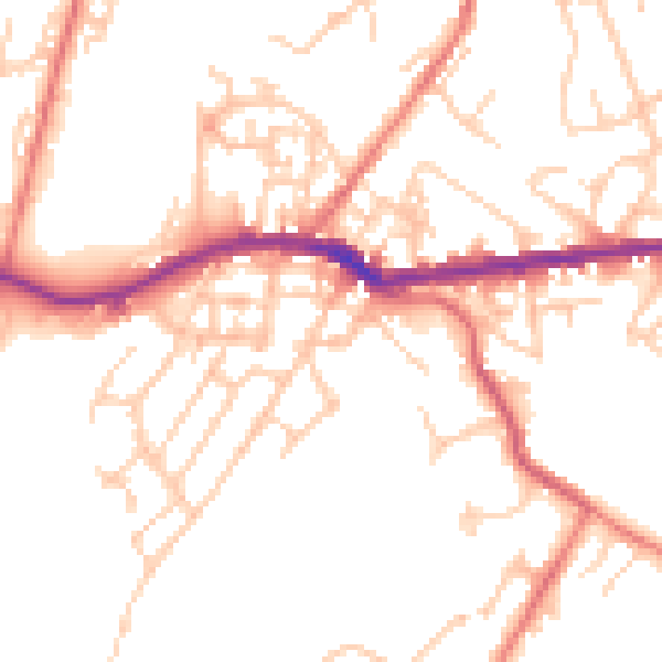 Daytime road noise heatmap for OL4 5DF