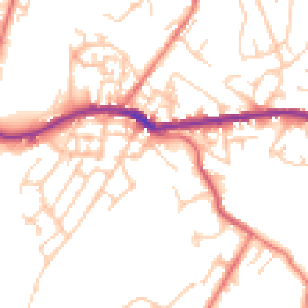 Daytime road noise heatmap for OL4 5DN