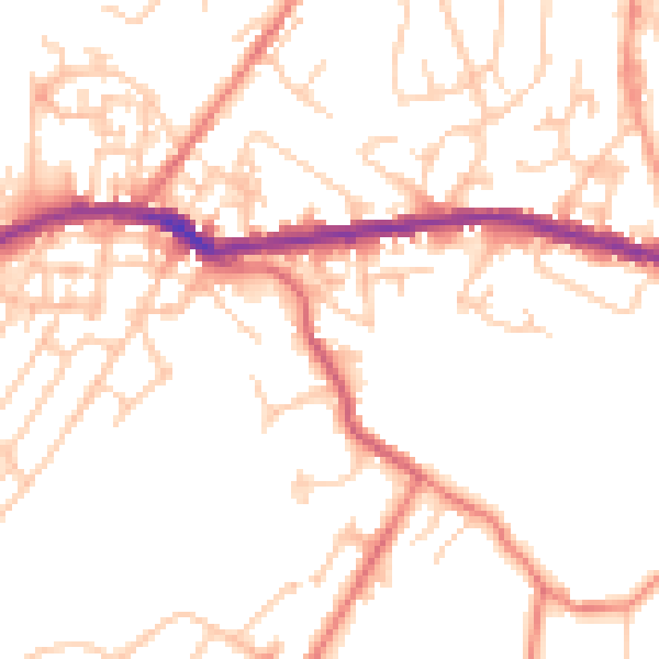 Daytime road noise heatmap for OL4 5DP