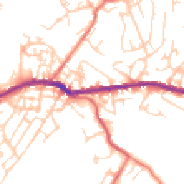 Daytime road noise heatmap for OL4 5DT