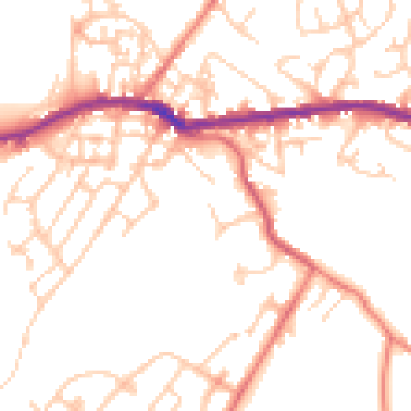 Daytime road noise heatmap for OL4 5DX