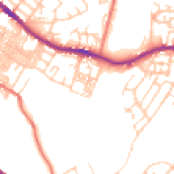 Daytime road noise heatmap for OL4 5JA