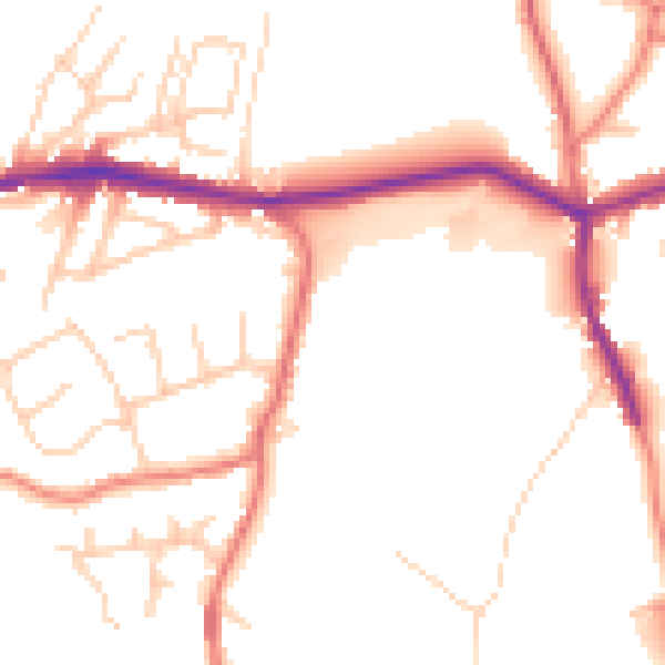 Daytime road noise heatmap for OL4 5JH