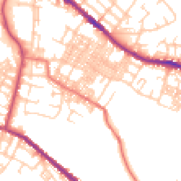 Daytime road noise heatmap for OL4 5LF