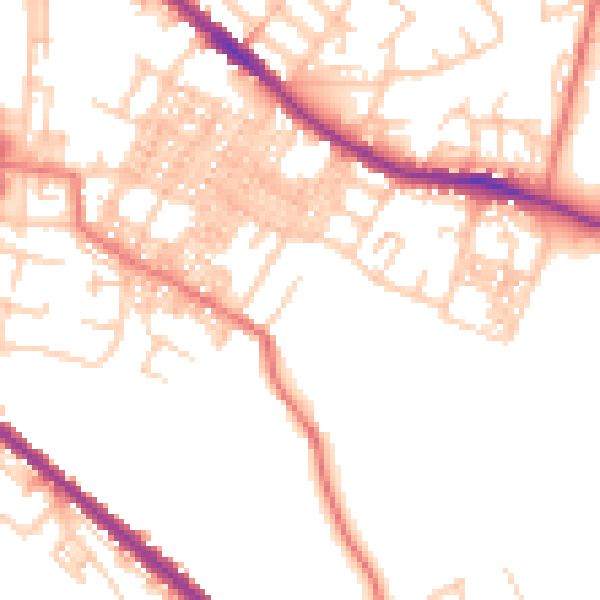 Daytime road noise heatmap for OL4 5LL