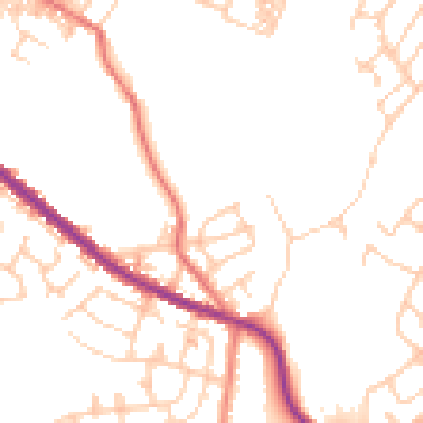 Daytime road noise heatmap for OL4 5NF