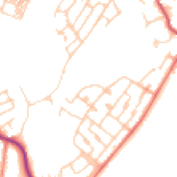 Daytime road noise heatmap for OL4 5NS