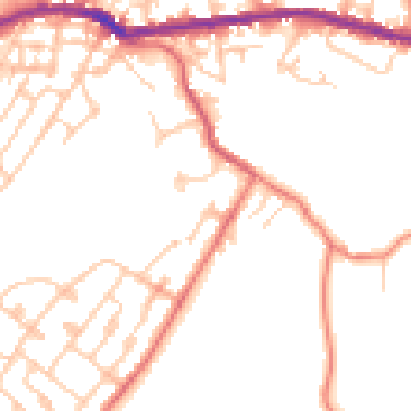 Daytime road noise heatmap for OL4 5PR