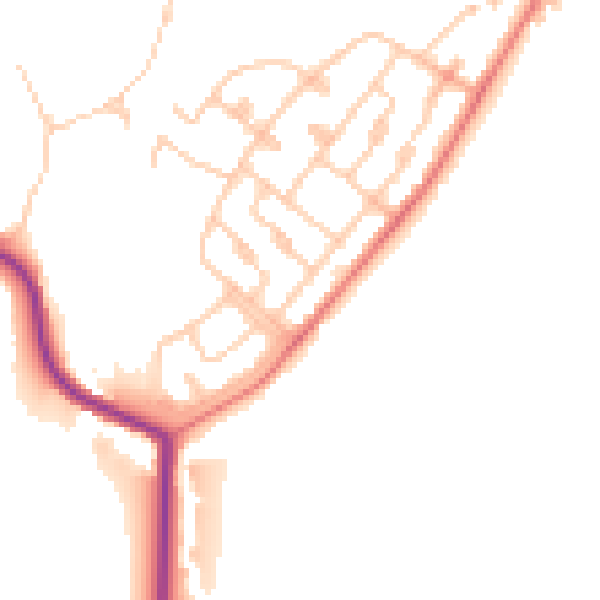 Daytime road noise heatmap for OL4 5QB