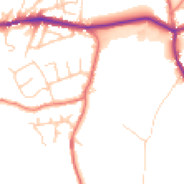 Daytime road noise heatmap for OL4 5QN