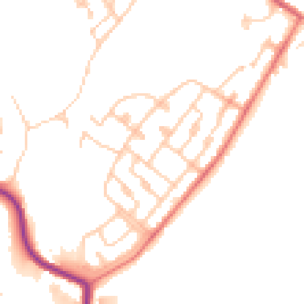 Daytime road noise heatmap for OL4 5QQ