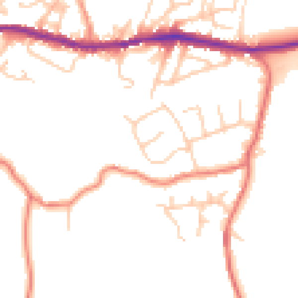 Daytime road noise heatmap for OL4 5QT