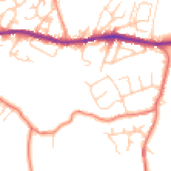 Daytime road noise heatmap for OL4 5QU