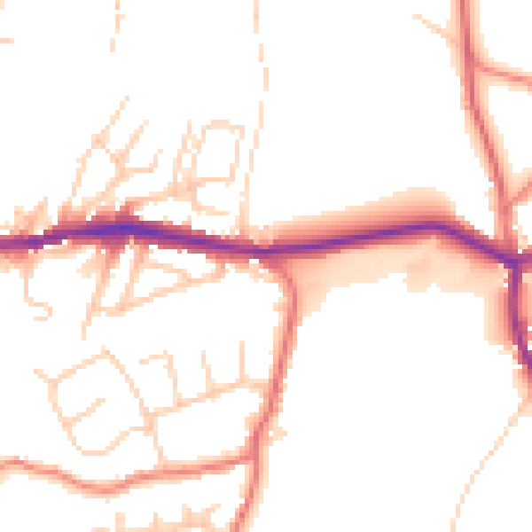 Daytime road noise heatmap for OL4 5QW
