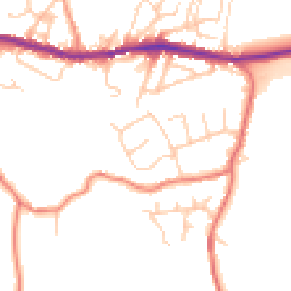 Daytime road noise heatmap for OL4 5QX