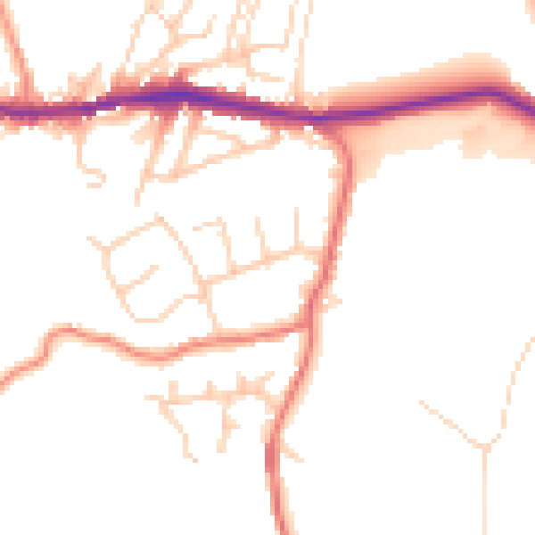 Daytime road noise heatmap for OL4 5QZ