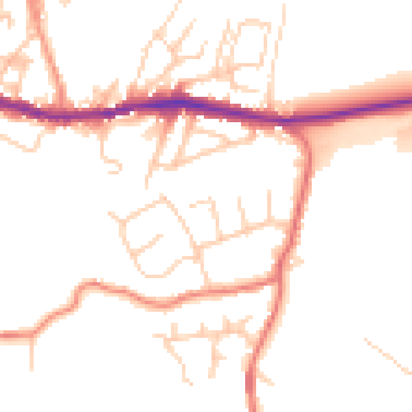 Daytime road noise heatmap for OL4 5RA