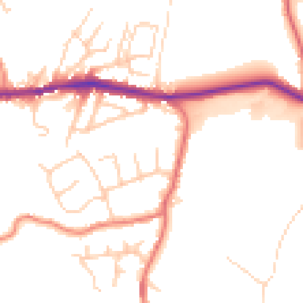Daytime road noise heatmap for OL4 5RD