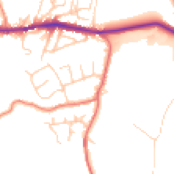 Daytime road noise heatmap for OL4 5RG