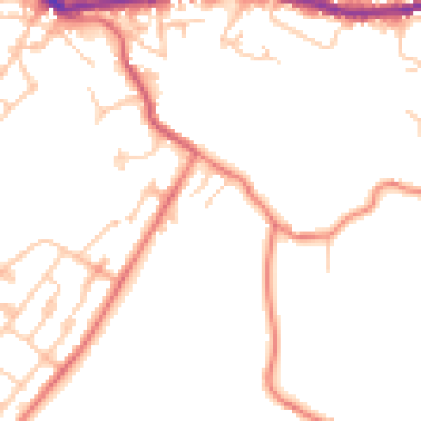 Daytime road noise heatmap for OL4 5RW