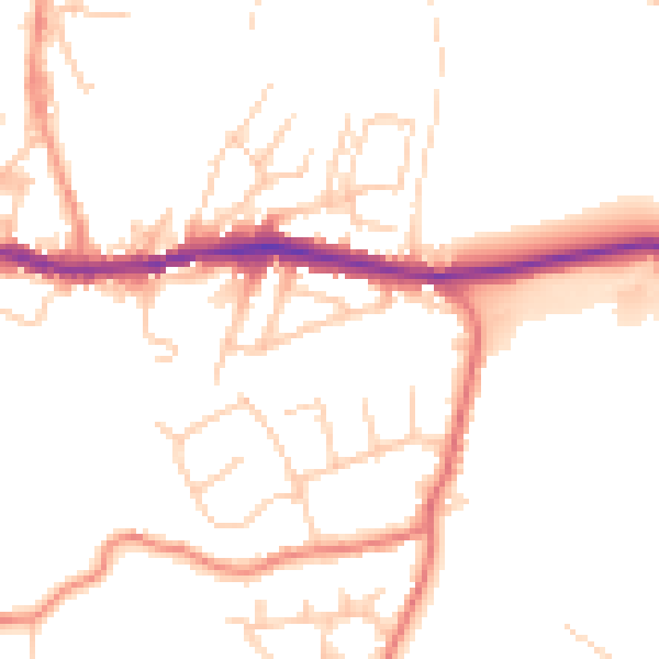 Daytime road noise heatmap for OL4 5SG