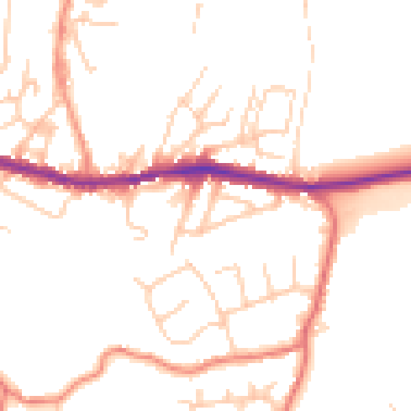 Daytime road noise heatmap for OL4 5SQ