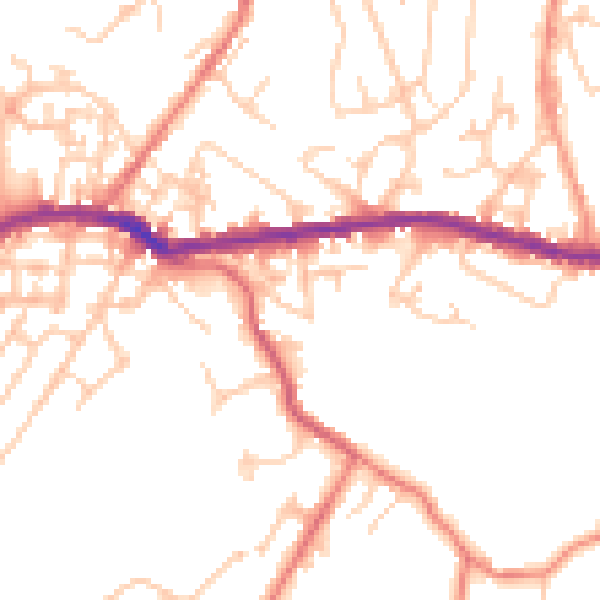 Daytime road noise heatmap for OL4 5TH
