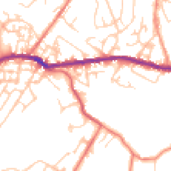 Daytime road noise heatmap for OL4 5TJ