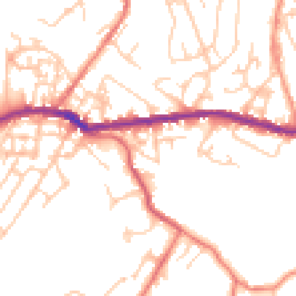 Daytime road noise heatmap for OL4 5TN
