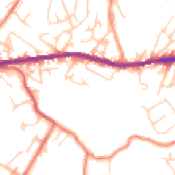 Daytime road noise heatmap for OL4 5UB