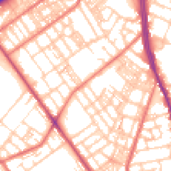 Daytime road noise heatmap for OL8 1AA