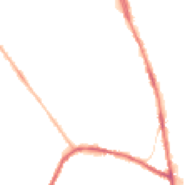 Night-time road noise heatmap for OL8 1AG