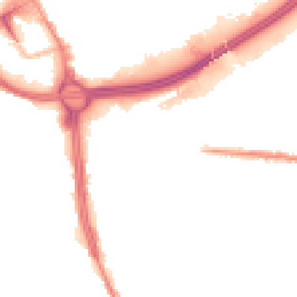Night-time road noise heatmap for OL8 1DD