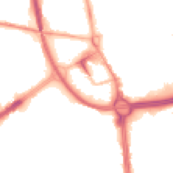 Night-time road noise heatmap for OL8 1DL