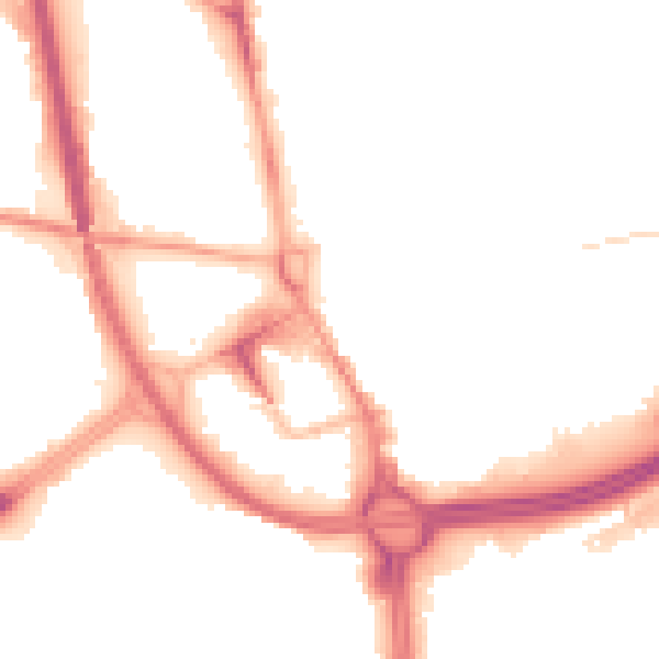 Night-time road noise heatmap for OL8 1DW