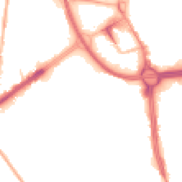 Night-time road noise heatmap for OL8 1EA