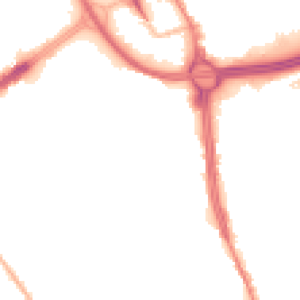Night-time road noise heatmap for OL8 1EJ