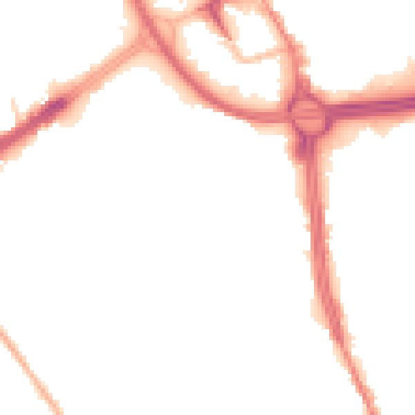 Night-time road noise heatmap for OL8 1EL