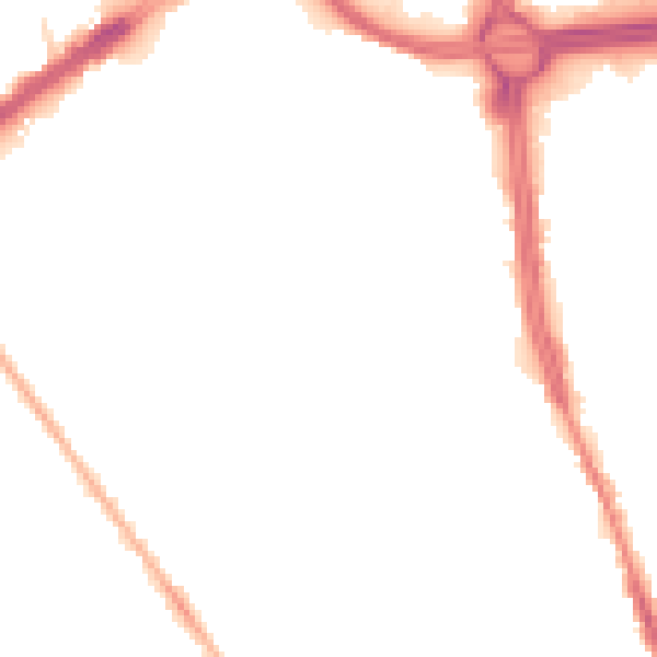 Night-time road noise heatmap for OL8 1FS
