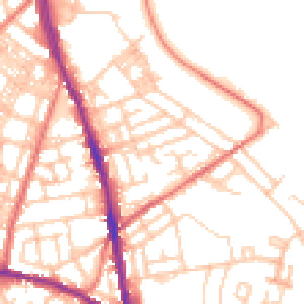 Daytime road noise heatmap for OL8 1PH